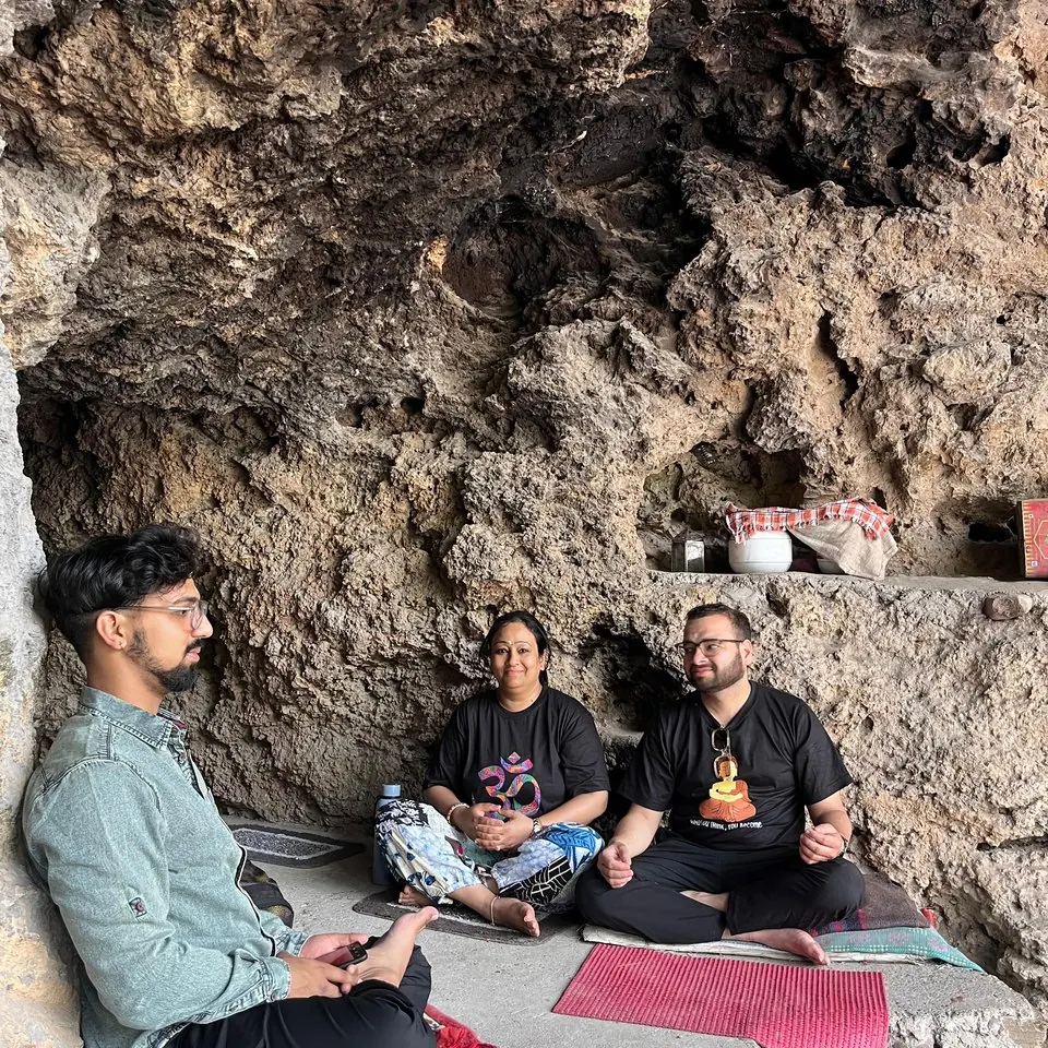 Meditation in a cave near Rishikesh